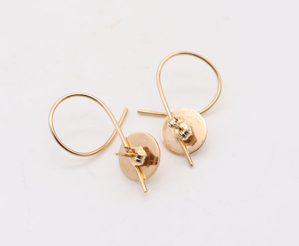 BETTY COOKE 1970 Modernist Convertible Studs Earrings In 14Kt Yellow Gold