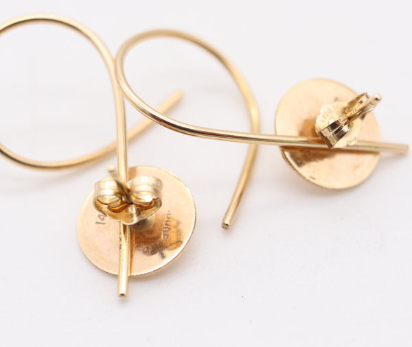 BETTY COOKE 1970 Modernist Convertible Studs Earrings In 14Kt Yellow Gold