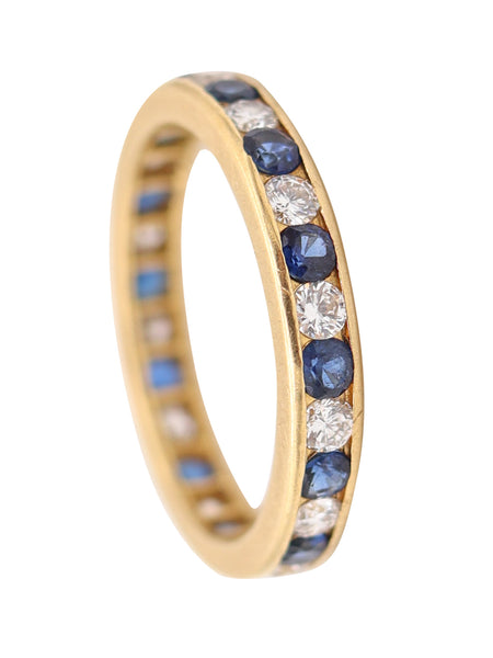 OSCAR HEYMAN Eternity Ring In 18Kt Yellow Gold With Diamonds & Sapphires
