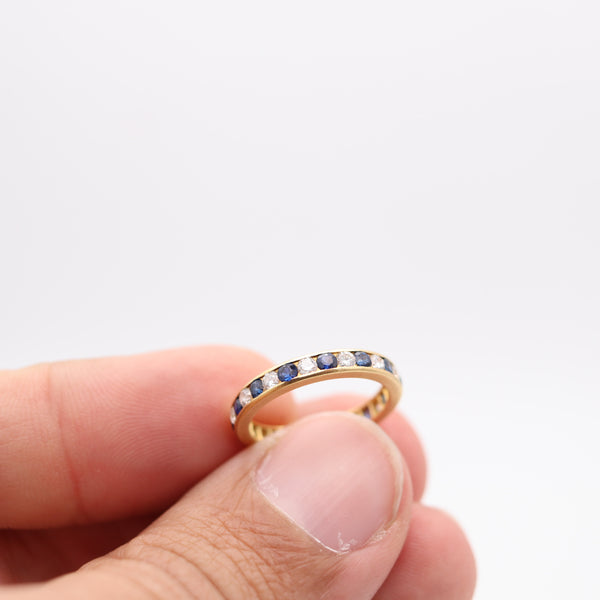 OSCAR HEYMAN Eternity Ring In 18Kt Yellow Gold With Diamonds & Sapphires