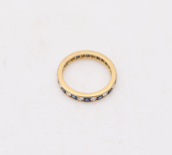 OSCAR HEYMAN Eternity Ring In 18Kt Yellow Gold With Diamonds & Sapphires