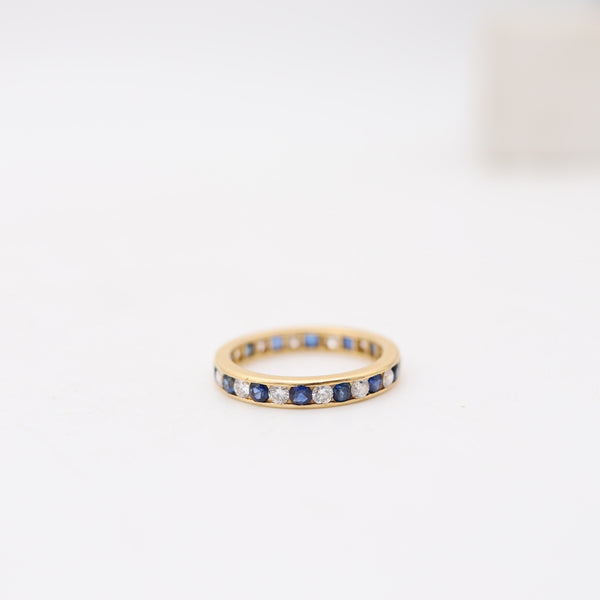OSCAR HEYMAN Eternity Ring In 18Kt Yellow Gold With Diamonds & Sapphires