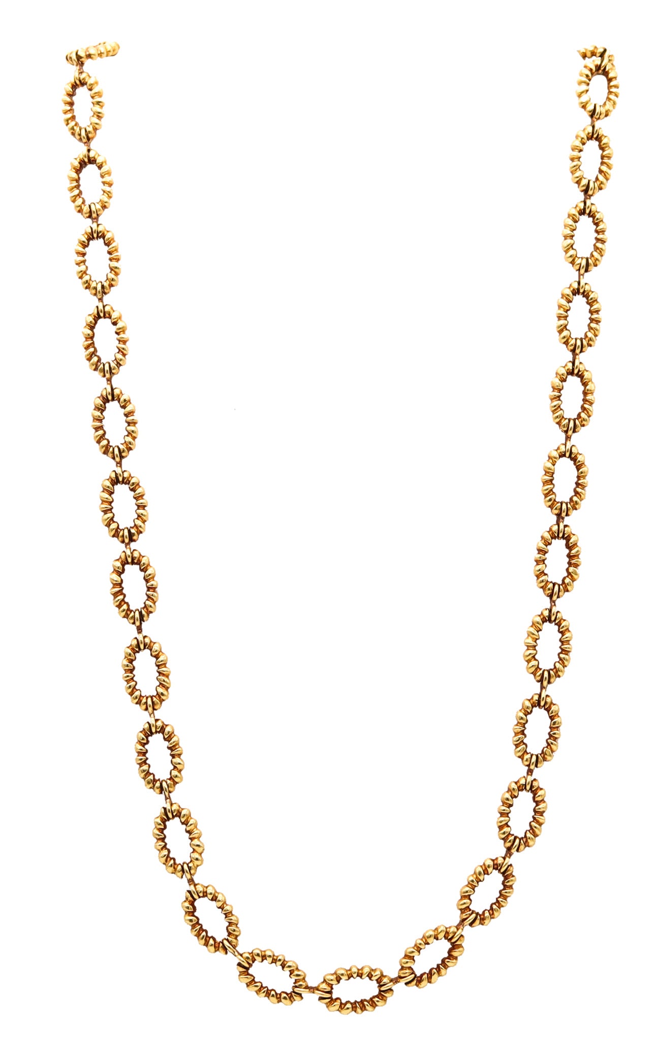 MELLERIO DITS MELLER 1970 Paris Chain Necklace In Solid Textured 18Kt Yellow Gold