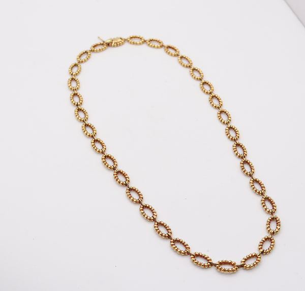 MELLERIO DITS MELLER 1970 Paris Chain Necklace In Solid Textured 18Kt Yellow Gold