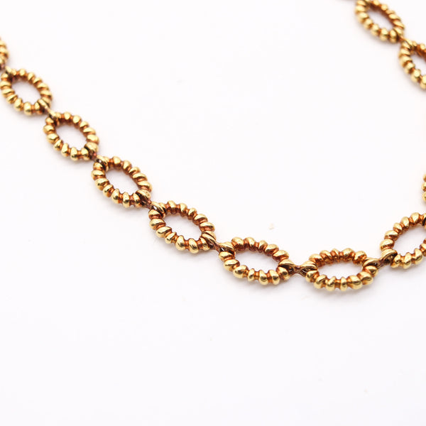 MELLERIO DITS MELLER 1970 Paris Chain Necklace In Solid Textured 18Kt Yellow Gold