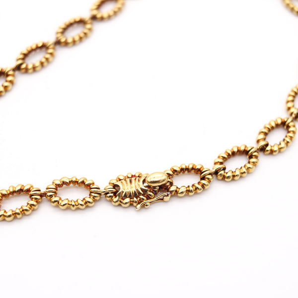 MELLERIO DITS MELLER 1970 Paris Chain Necklace In Solid Textured 18Kt Yellow Gold