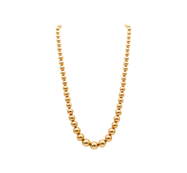 -Tiffany Co. Hardware Graduated Necklace In  Solid 18Kt Yellow Gold