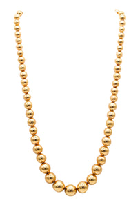 -Tiffany Co. Hardware Graduated Necklace In  Solid 18Kt Yellow Gold