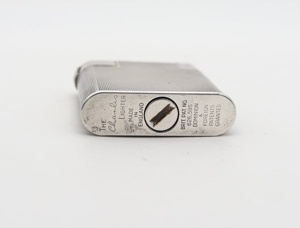 -The Charles London 1947 Pocket Petrol Lighter In Plated Sterling Silver