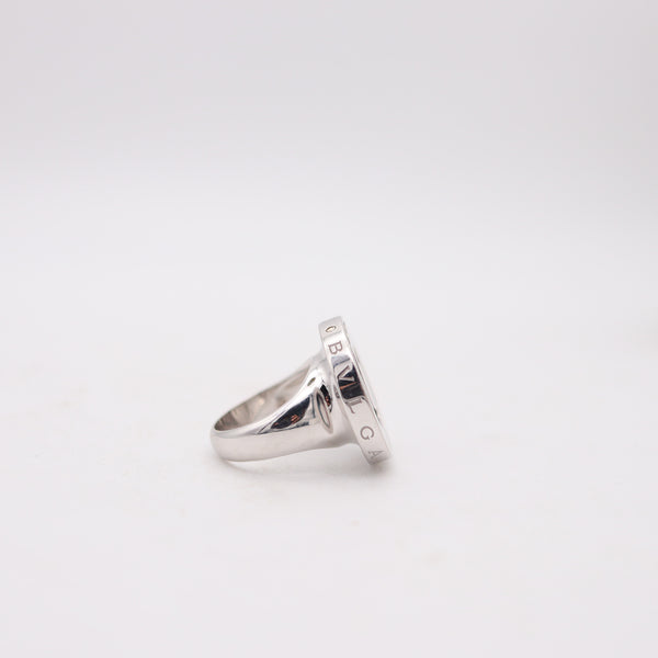 BVLGARI Milano Spiner Op-Art Cocktail Ring In 18Kt White Gold With Onyx