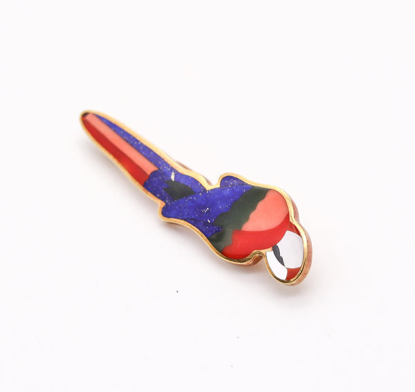 TIFFANY & CO. Angela Cummings Parrot Brooch In 18Kt Gold With Inlaid Gemstones