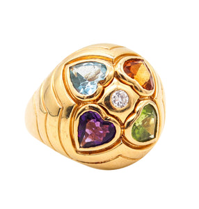 -Bvlgari Roma Bombe Cocktail Ring In 18Kt Gold With 6.10 Ctw In Gemstones