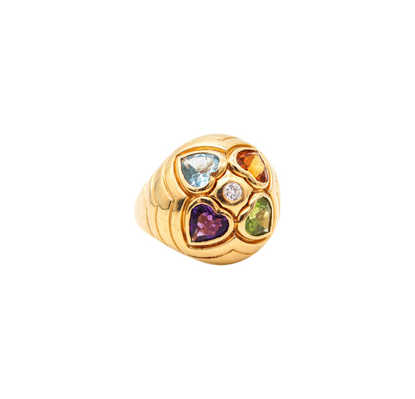 -Bvlgari Roma Bombe Cocktail Ring In 18Kt Gold With 6.10 Ctw In Gemstones