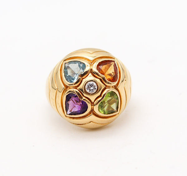 -Bvlgari Roma Bombe Cocktail Ring In 18Kt Gold With 6.10 Ctw In Gemstones