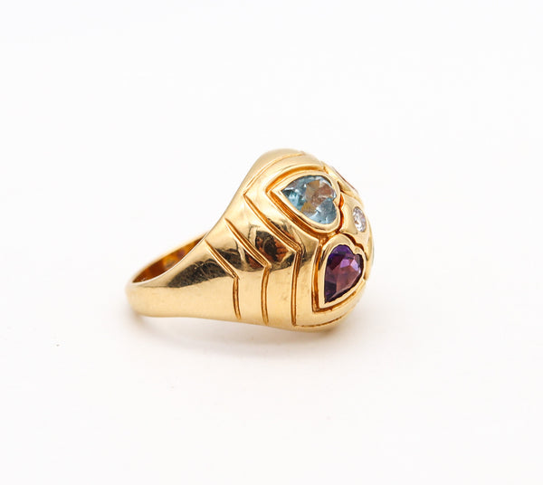 -Bvlgari Roma Bombe Cocktail Ring In 18Kt Gold With 6.10 Ctw In Gemstones