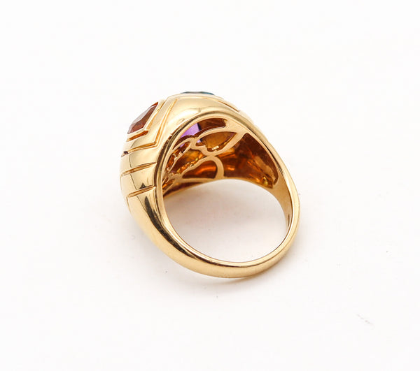 -Bvlgari Roma Bombe Cocktail Ring In 18Kt Gold With 6.10 Ctw In Gemstones