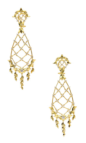 -Paul Morelli Classic Dangle Drop Earrings In 18Kt Yellow Gold With Diamonds