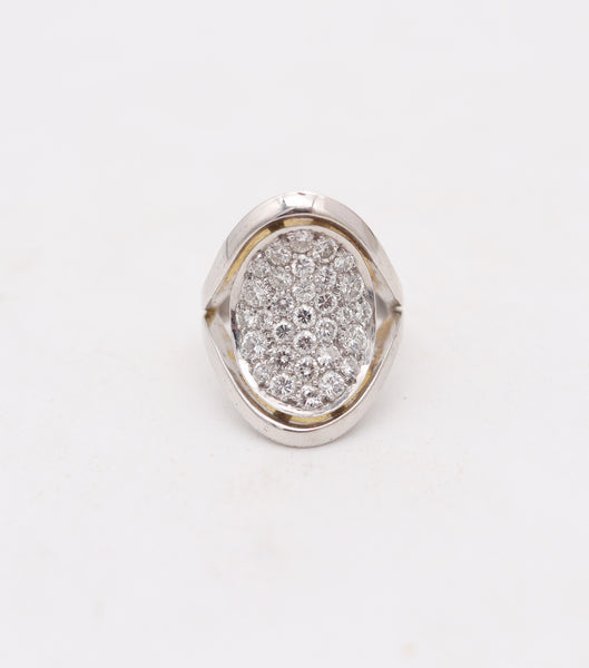 KURT WAYNE Cocktail Ring In 18Kt White Gold With 2.14 Cwt. In VVS Diamonds