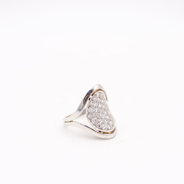 KURT WAYNE Cocktail Ring In 18Kt White Gold With 2.14 Cwt. In VVS Diamonds