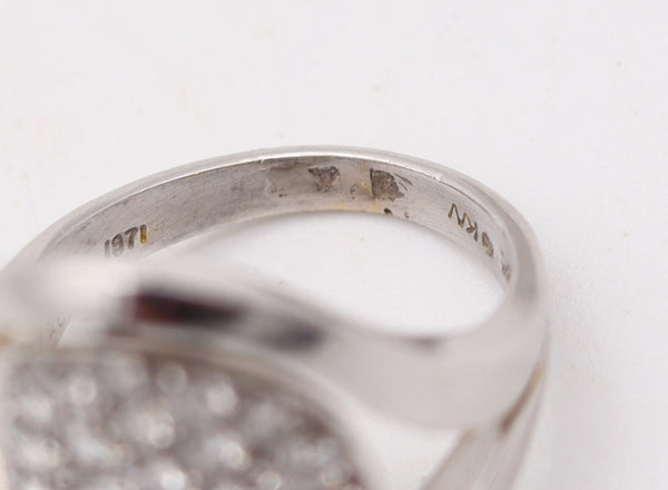 KURT WAYNE Cocktail Ring In 18Kt White Gold With 2.14 Cwt. In VVS Diamonds