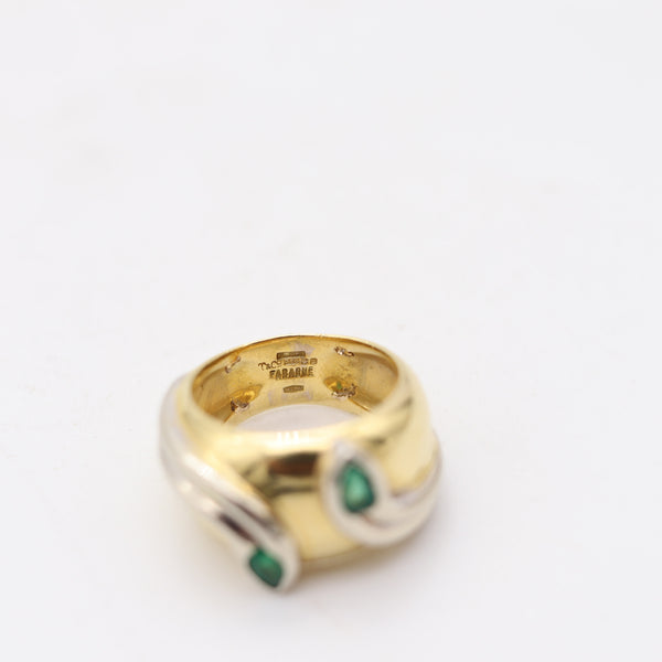 TIFFANY & CO. Snakes Cocktail Ring In Two Tones 18Kt Gold With Muzo Emeralds