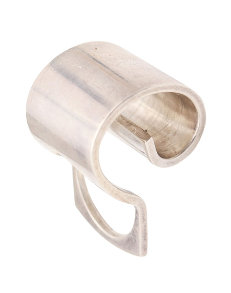 PEKKA PIEKÄINEN Finland Interrogative Symbol Sculptural Ring In .925 Sterling Silver