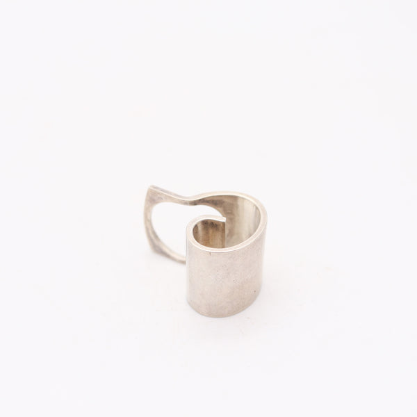 PEKKA PIEKÄINEN Finland Interrogative Symbol Sculptural Ring In .925 Sterling Silver