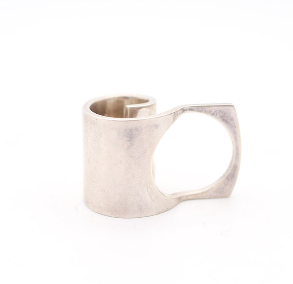 PEKKA PIEKÄINEN Finland Interrogative Symbol Sculptural Ring In .925 Sterling Silver