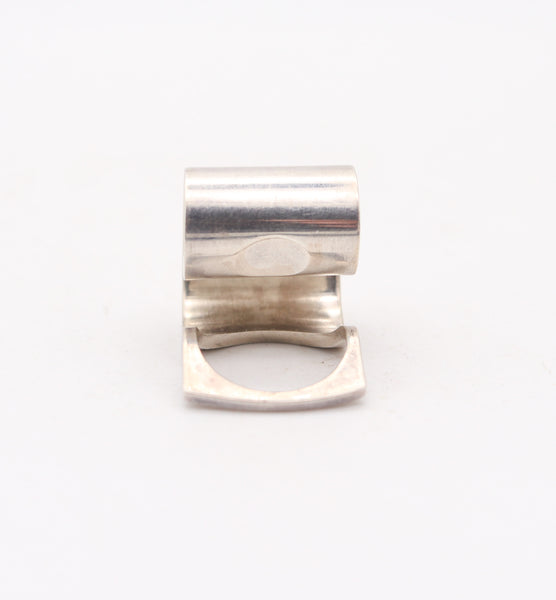 PEKKA PIEKÄINEN Finland Interrogative Symbol Sculptural Ring In .925 Sterling Silver
