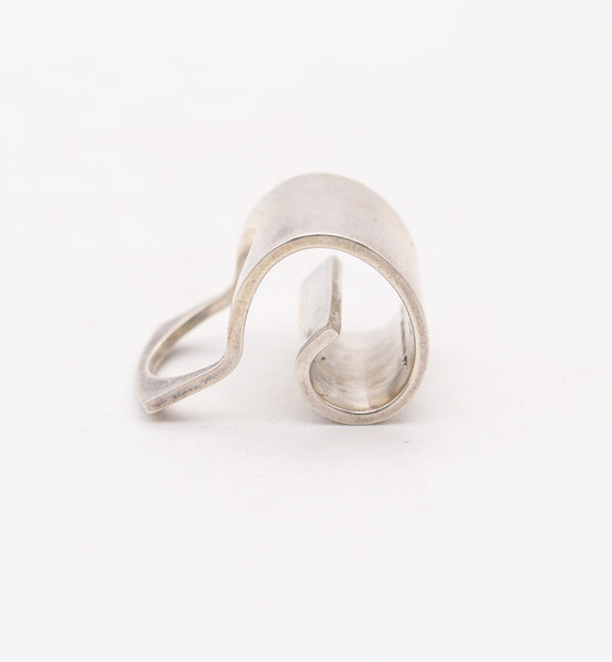 PEKKA PIEKÄINEN Finland Interrogative Symbol Sculptural Ring In .925 Sterling Silver