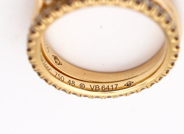CARTIER Paris Gia Certified Rings Set In 18Kt Gold With 1.10 Cts H VS Diamonds