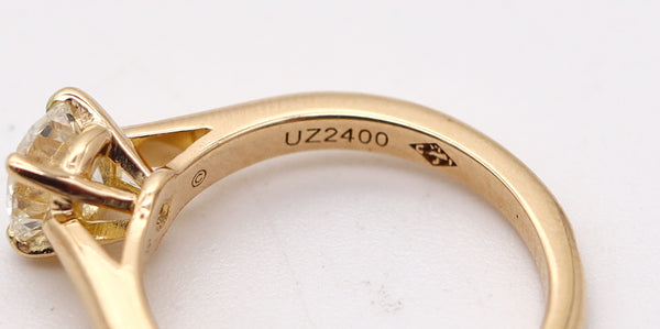 CARTIER Paris Gia Certified Rings Set In 18Kt Gold With 1.10 Cts H VS Diamonds