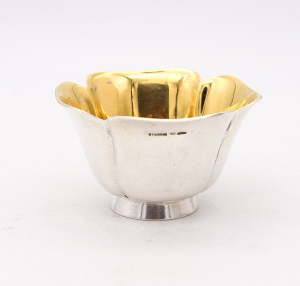 BVLGARI Roma 1970 Quatrefoil Vase In Solid .925 Sterling Silver & 24kt Gilding