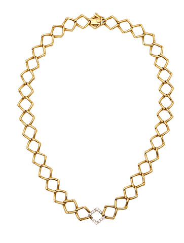 TIFFANY & CO. 1981 By Paloma Picasso Necklace In 18Kt Gold, Platinum & Diamonds