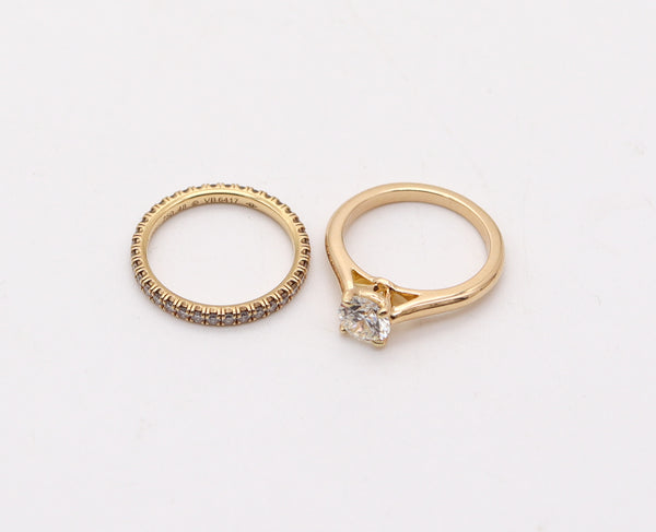 CARTIER Paris Gia Certified Rings Set In 18Kt Gold With 1.10 Cts H VS Diamonds