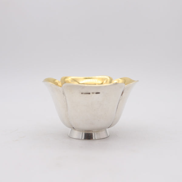 BVLGARI Roma 1970 Quatrefoil Vase In Solid .925 Sterling Silver & 24kt Gilding
