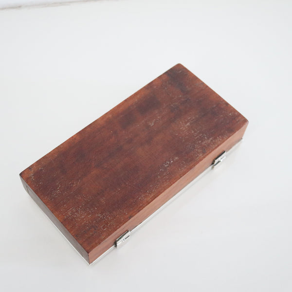 SPANISH 1960 Barcelona Enameled Desk Box In .925 Sterling Silver & Cedar-Wood