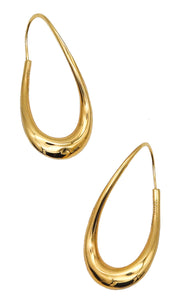 -Michael Good 1981 Aerodynamic Twisted Eight Ear Drops In 18Kt Yellow Gold
