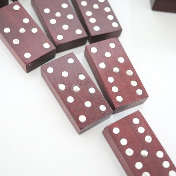 WILLIAM SPRATLING 1960 Dominoes Box Set In Carved Wood & .925 Sterling Silver