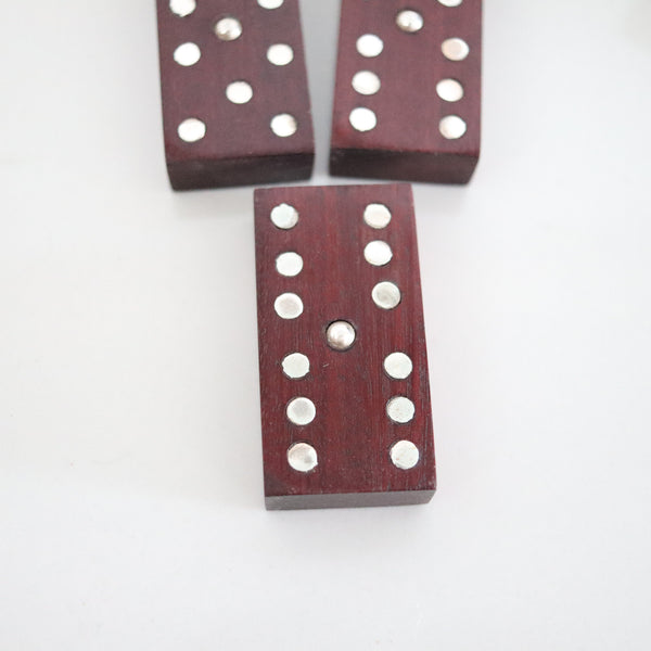 WILLIAM SPRATLING 1960 Dominoes Box Set In Carved Wood & .925 Sterling Silver