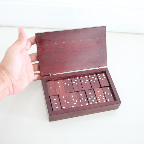 WILLIAM SPRATLING 1960 Dominoes Box Set In Carved Wood & .925 Sterling Silver