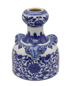 CHINA 1780 Qing Dynasty Antique Porcelain QianLong Mark Vase w/ Rams Heads