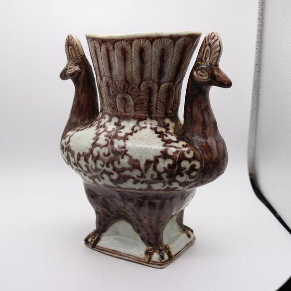 CHINA Ming Dynasty 1430 Porcelain Peacock Figural Vase With XuanDe Mark