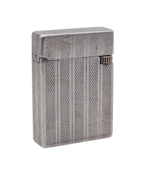 DUPONT Paris 1940-1945 Deco Petrol Pocket Lighter In Solid Aluminum