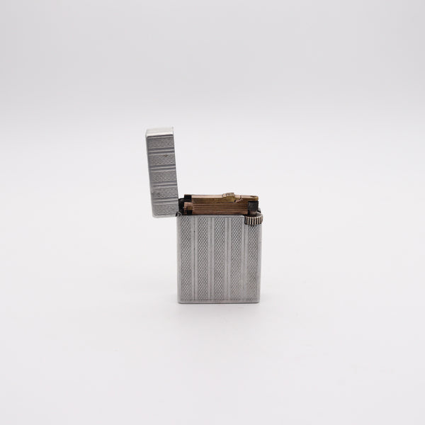 DUPONT Paris 1940-1945 Deco Petrol Pocket Lighter In Solid Aluminum