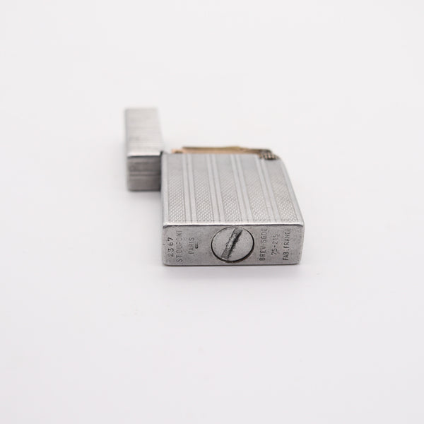 DUPONT Paris 1940-1945 Deco Petrol Pocket Lighter In Solid Aluminum