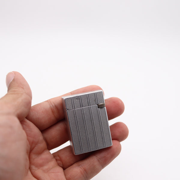 DUPONT Paris 1940-1945 Deco Petrol Pocket Lighter In Solid Aluminum