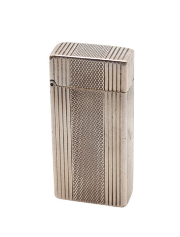 DUPONT 1945 Tall Roller Petrol Pocket Lighter In Plated Sterling