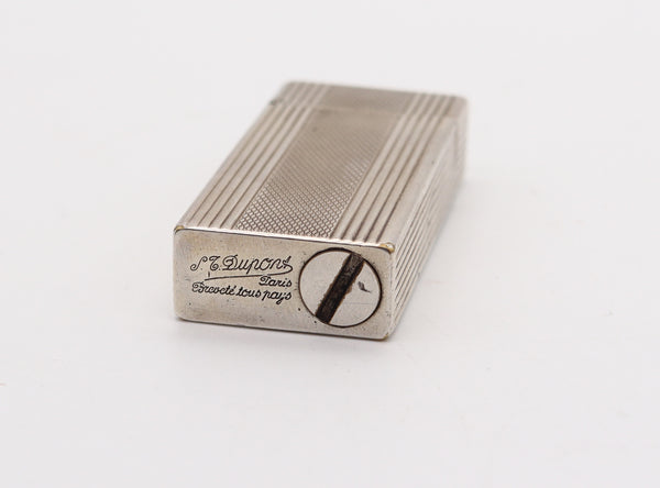 DUPONT 1945 Tall Roller Petrol Pocket Lighter In Plated Sterling