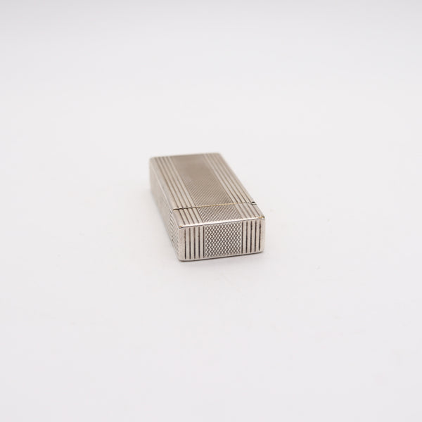 DUPONT 1945 Tall Roller Petrol Pocket Lighter In Plated Sterling